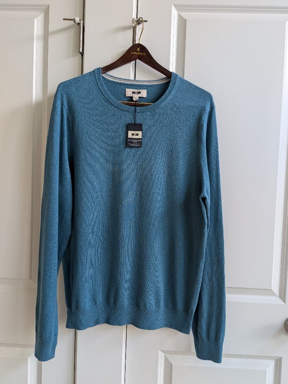 Joseph Abboud Sweater Men XXL Blue Crewneck Cotton Cashmere Lightweight Pullover